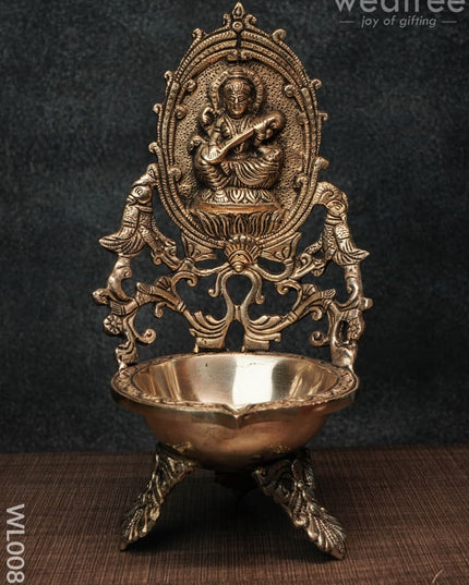 Saraswathi Diya (Brown Antique Finish) - Wl0081 Brass