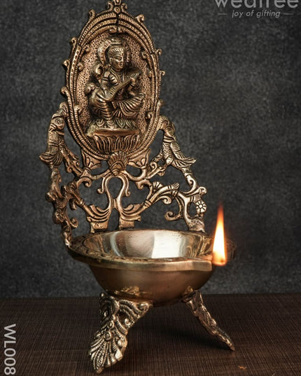 Saraswathi Diya (Brown Antique Finish) - Wl0081 Brass
