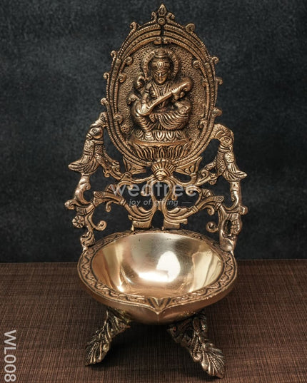 Saraswathi Diya (Brown Antique Finish) - Wl0081 Brass