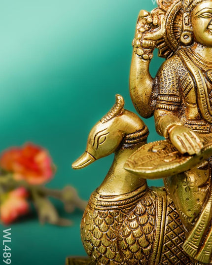 Brass Saraswathi Idol - 7 inch - WL4897 Brass Figurines