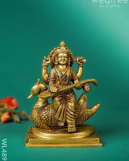 Brass Saraswathi Idol - 7 inch - WL4897 Brass Figurines
