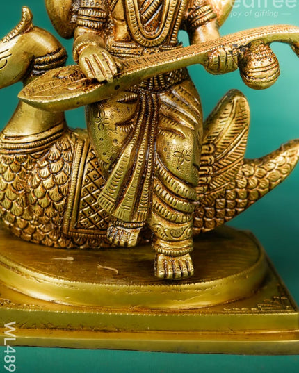 Brass Saraswathi Idol - 7 inch - WL4897 Brass Figurines
