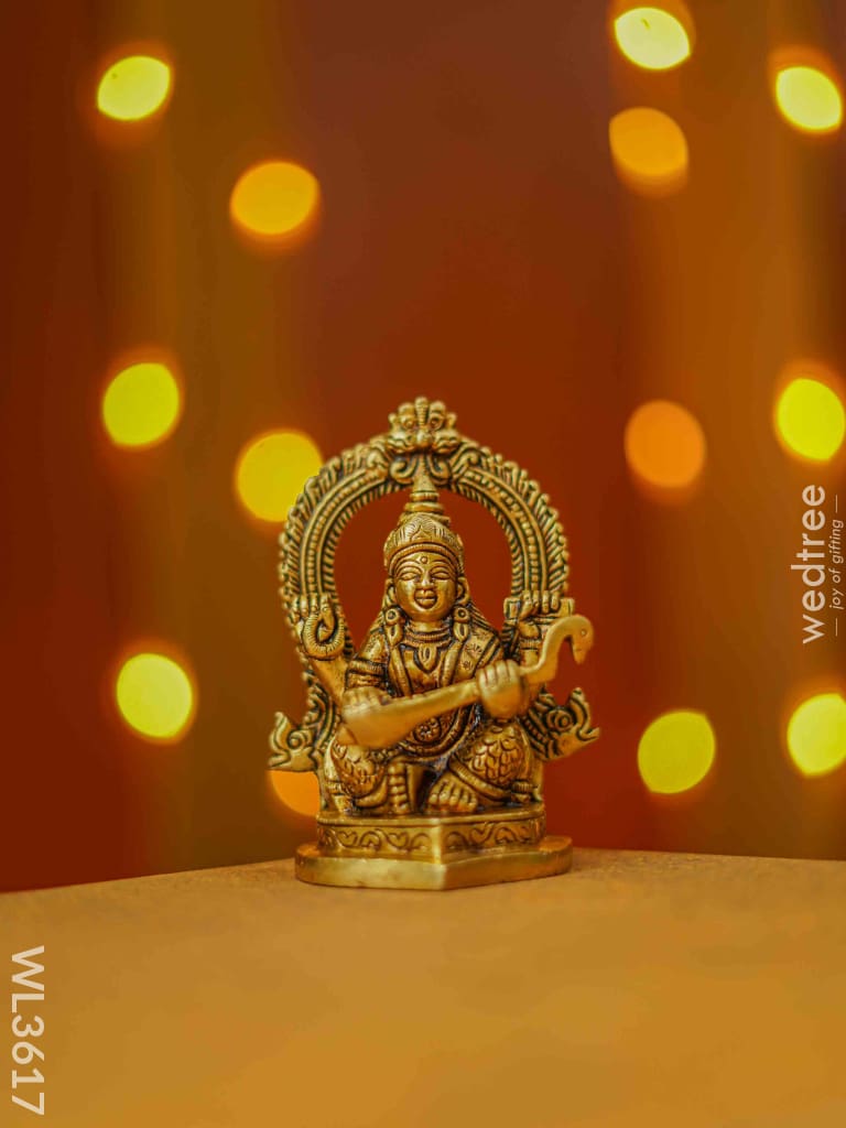 Brass Saraswathi Idol - Wl3617 Figurines