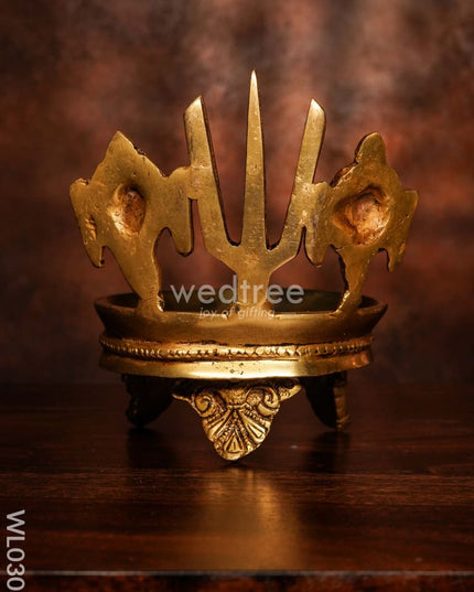 Brass Shank Chakra And Nama Diya - Wl0303