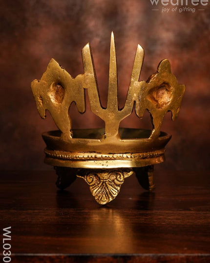 Brass Shank Chakra And Nama Diya - Wl0303