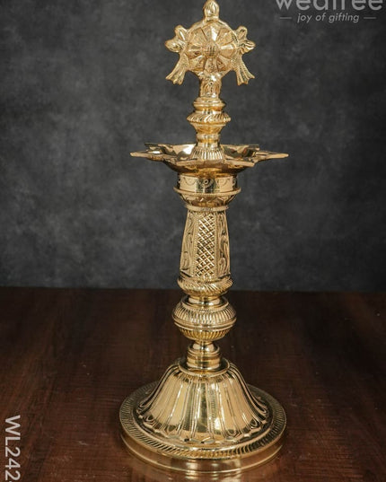 Brass Shank & Chakra Kuthu Vilakku - Wl2424 Diya