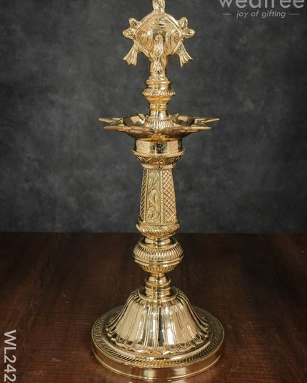 Brass Shank & Chakra Kuthu Vilakku - Wl2424 Diya