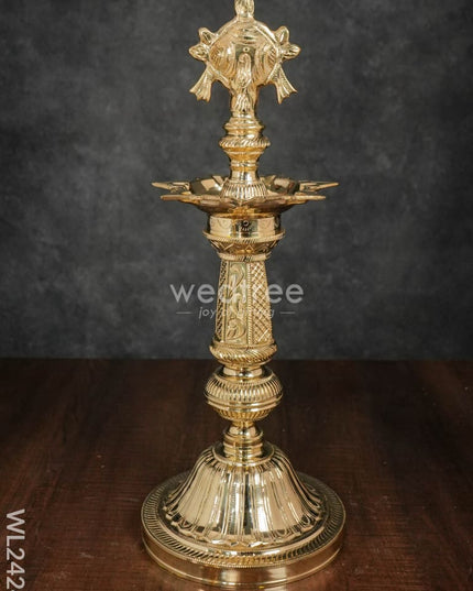 Brass Shank & Chakra Kuthu Vilakku - Wl2424 Diya