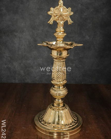 Brass Shank & Chakra Kuthu Vilakku - Wl2424 Diya