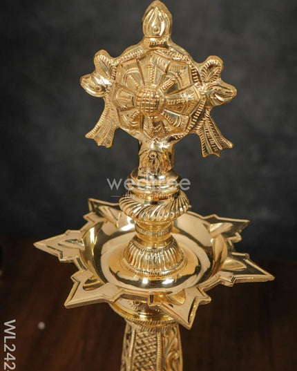 Brass Shank & Chakra Kuthu Vilakku - Wl2424 Diya