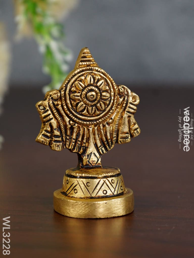 Brass Shank Chakra Naama Figurines - Set Of 3 Wl3228