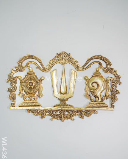 Brass Shank Chakra Naama Wall Hanging - Wl4363