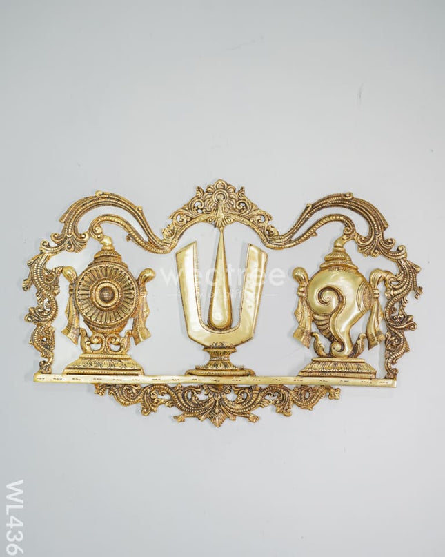 Brass Shank Chakra Naama Wall Hanging - Wl4363