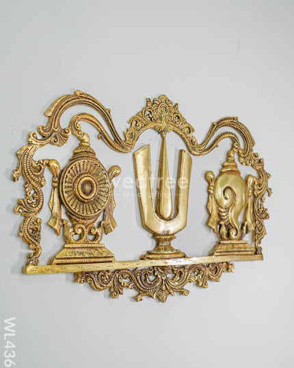 Brass Shank Chakra Naama Wall Hanging - Wl4363