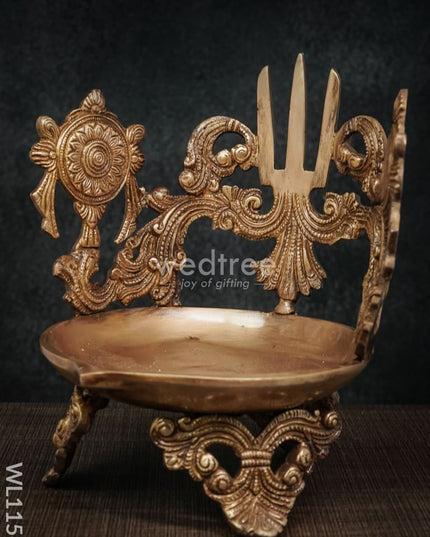 Brass Shank-Chakra-Nama Diya - Wl1156