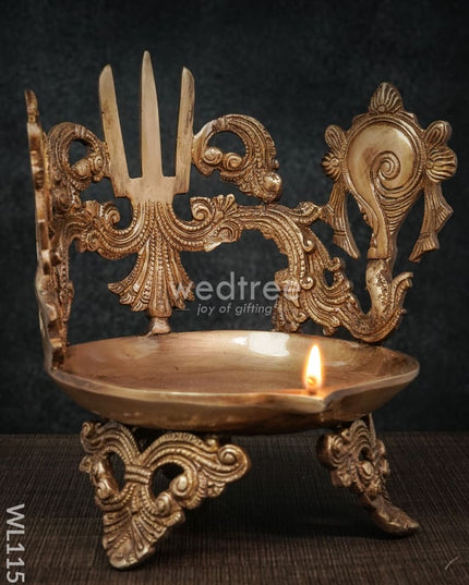 Brass Shank-Chakra-Nama Diya - Wl1156