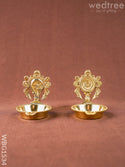 Brass Shankh Chakra Diya - WBG1534 - Brass Diya