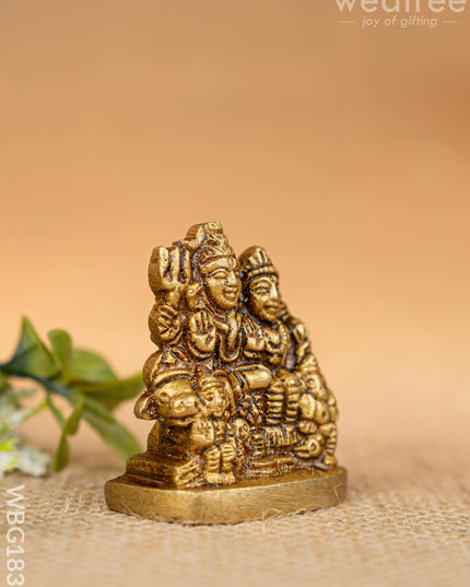 Brass Shiv Parivar Idol - 2 inch - WBG1837 - Brass Figurines - RG