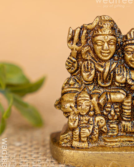 Brass Shiv Parivar Idol - 2 inch - WBG1837 - Brass Figurines - RG