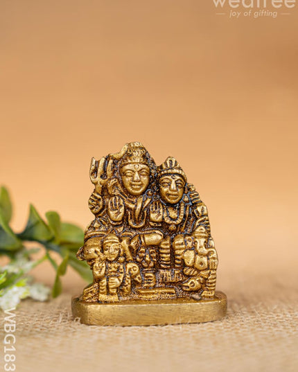 Brass Shiv Parivar Idol - 2 inch - WBG1837 - Brass Figurines - RG