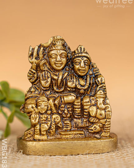 Brass Shiv Parivar Idol - 2 inch - WBG1837 - Brass Figurines - RG