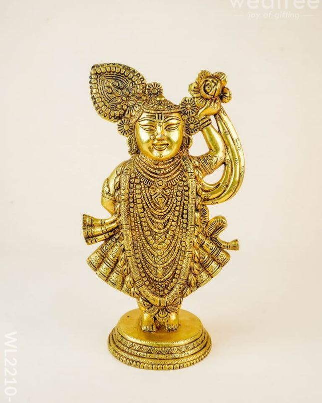 Brass Shreenathji Idol - WL2210-2 - Brass Figurines