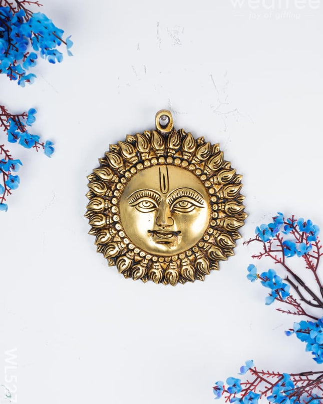 Brass Sun Face Wall Hanging - 6 inch - WL5277 - Brass Wall Hanging