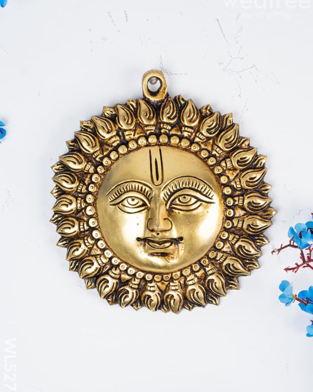 Brass Sun Face Wall Hanging - 6 inch - WL5277 - Brass Wall Hanging