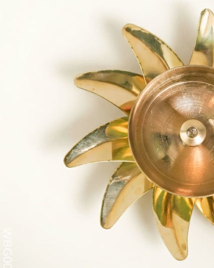Brass Sun Shaped Diya - WBG0047 - Brass Diya RG