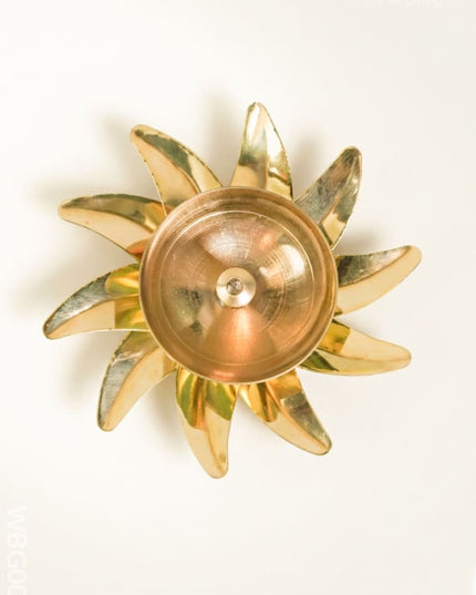 Brass Sun Shaped Diya - WBG0047 - Brass Diya RG