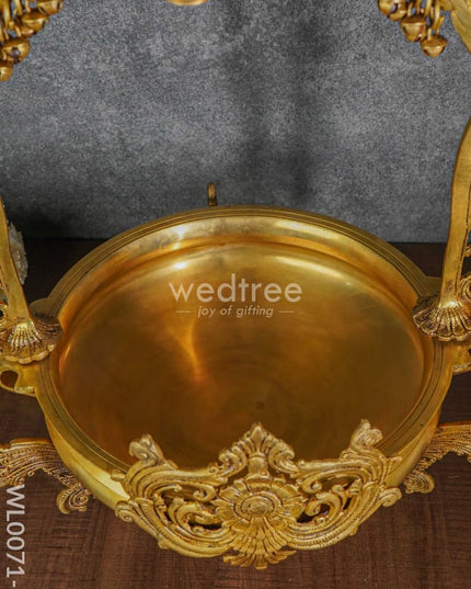 Brass Swing Ganesha Urli With Peacock Design - Wl0071-2
