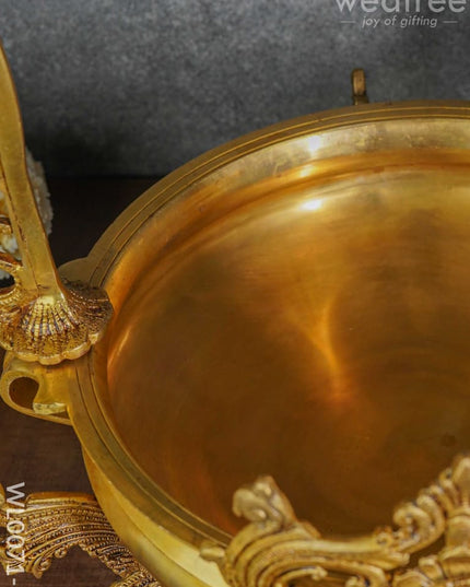 Brass Swing Ganesha Urli With Peacock Design - Wl0071-2