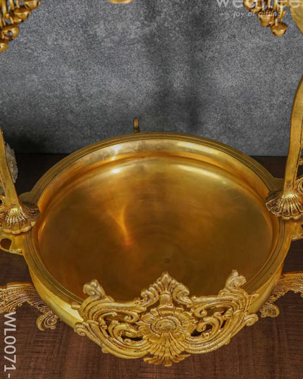 Brass Swing Ganesha Urli With Peacock Design - Wl0071-2
