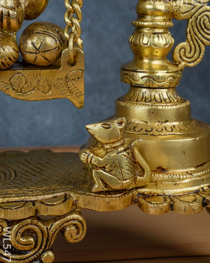 Brass Swing Ganesha with Bell - 19 inch - WL5470 - Brass Figurines