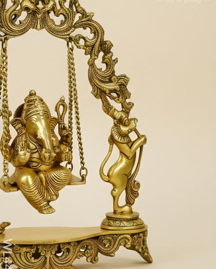 Brass Swing Ganesha - WL4437 - Brass Figurines