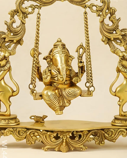 Brass Swing Ganesha - WL4437 - Brass Figurines