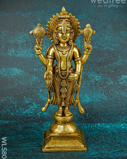 Brass Tirupathi Balaji Idol - 11 inch - WL5809 - Brass Figurines