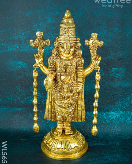 Brass Tirupathi Balaji Idol - 16 inch - WL5657 - Brass Figurines