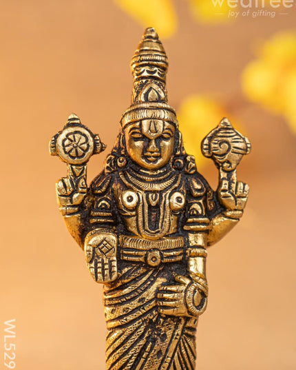 Brass Tirupathi Balaji Idol - 6 inch - WL5292 - Brass Figurines