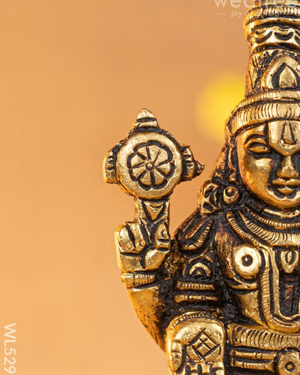 Brass Tirupathi Balaji Idol - 6 inch - WL5292 - Brass Figurines