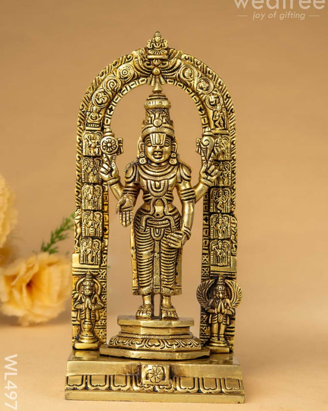 Brass Tirupathi Balaji Idol - 9 inch - WL4971 Brass Figurines