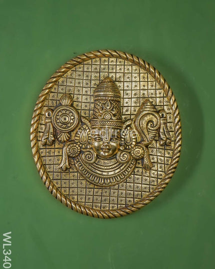 Brass Tirupathi Balaji Plate Wall Hanging - Wl3406 Figurines