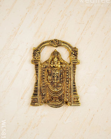 Brass Tirupathi Balaji Wall Hanging - 7 inch - WL5814 - Brass Wall Hanging