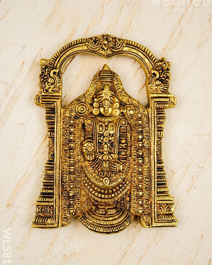 Brass Tirupathi Balaji Wall Hanging - 7 inch - WL5814 - Brass Wall Hanging