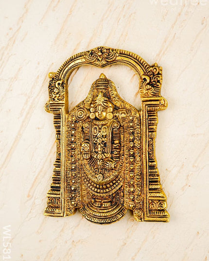 Brass Tirupathi Balaji Wall Hanging - 7 inch - WL5814 - Brass Wall Hanging