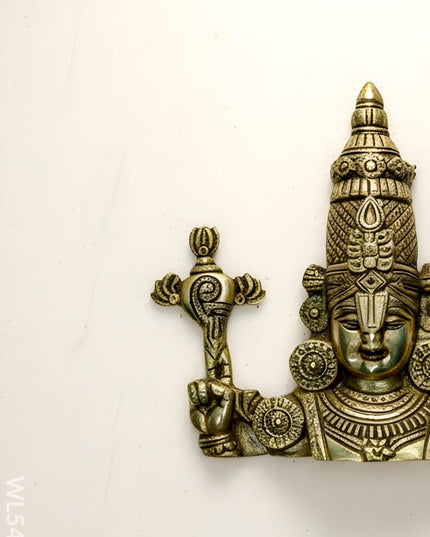 Brass Tirupathi Balaji Wall Hanging - 9 inch - WL5463 - Brass Wall Hanging