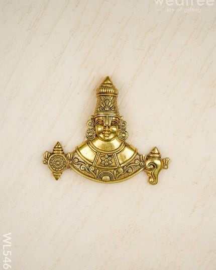 Brass Tirupathi Balaji Wall Hanging - 9 inch - WL5465 - Brass Wall Hanging