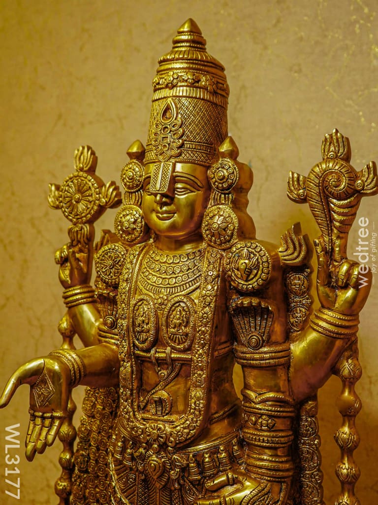 Brass Tirupati Balaji Figurine - Wl3177 Figurines