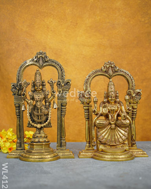 Brass Tirupati Balaji With Padmavathi Thayar - Wl4122 Figurines