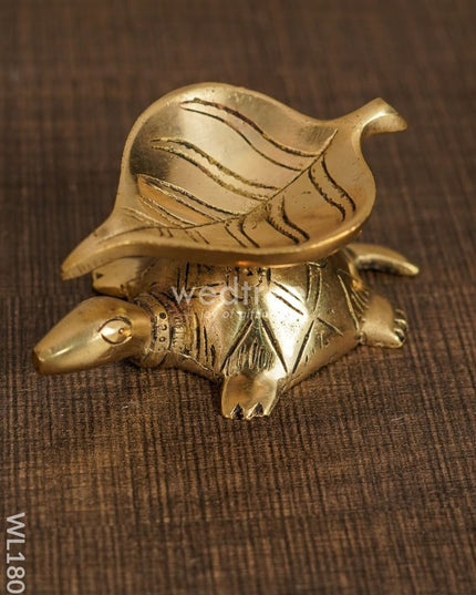 Brass Tortoise Diya - Wl1802